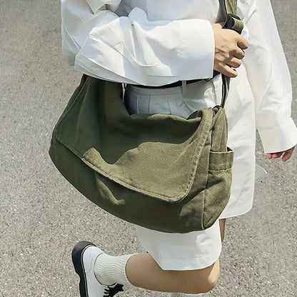 Vintage Canvas Messenger Crossbody Bag | Wovetsa