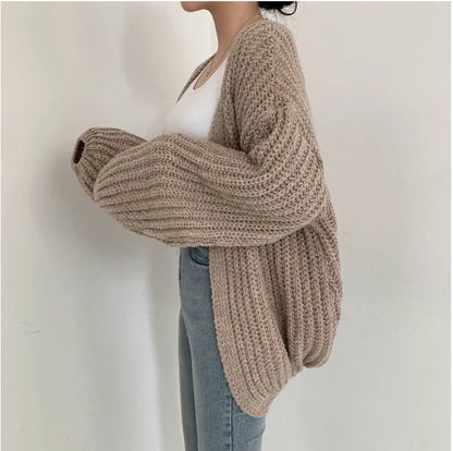 Lantern Sleeve Knit Cardigan | Wovetsa