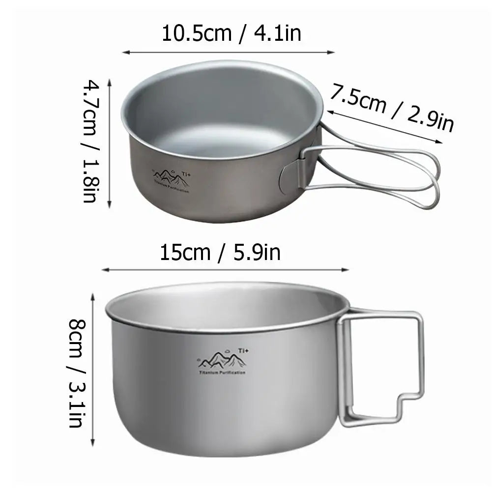 Ultralight Titanium-Coated Camping Pot Foldable | Wovetsa