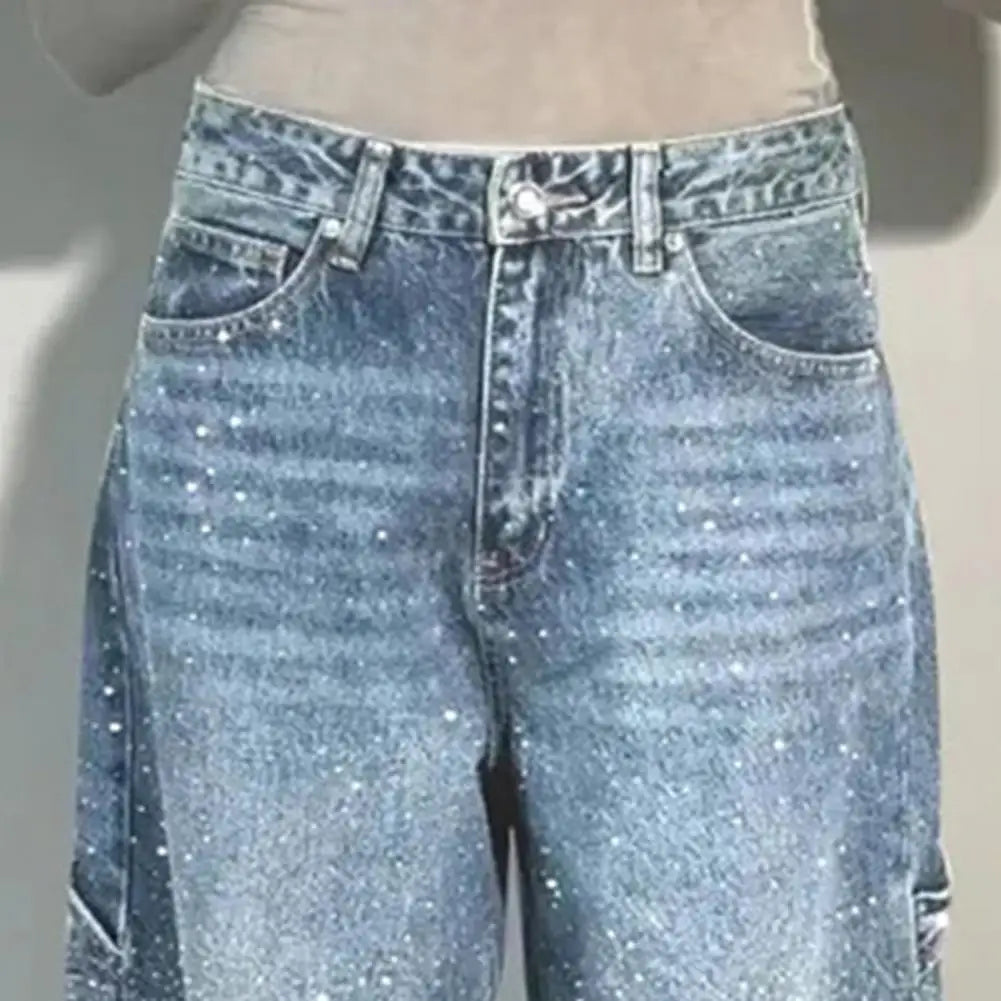 High-Waisted Wide Leg Denim Pants | Wovetsa
