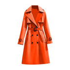 Women's Double-Breasted Long Trench Coat | Wovetsa