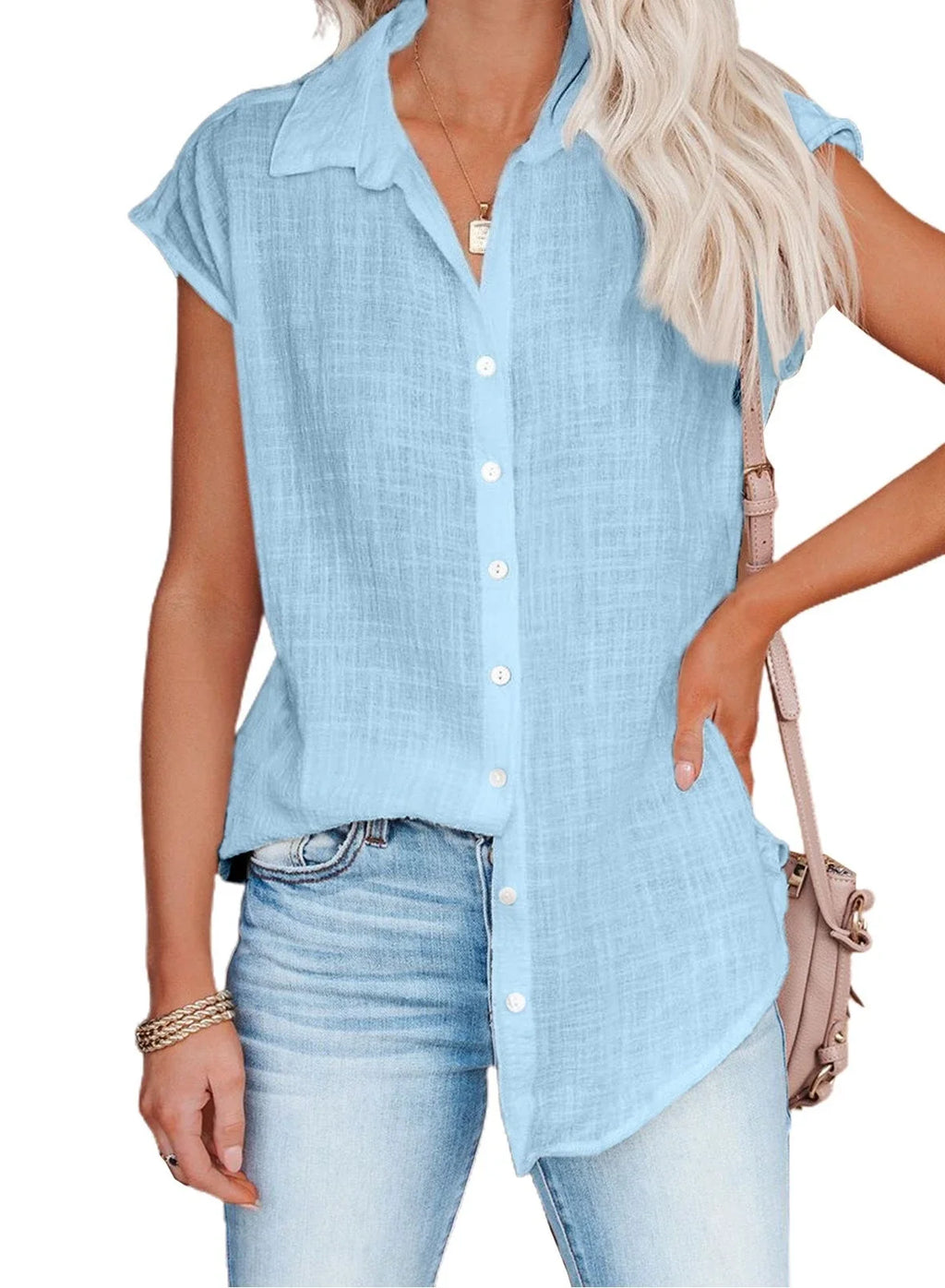 Loose Short Sleeve Casual Shirt | Wovetsa