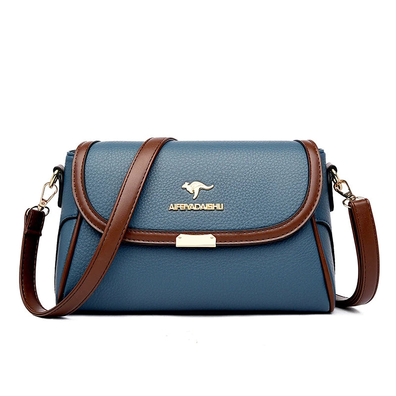 Leather Flap Crossbody Shoulder Bag | Wovetsa