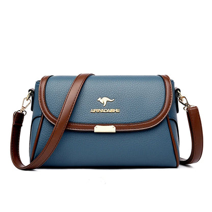 Leather Flap Crossbody Shoulder Bag | Wovetsa