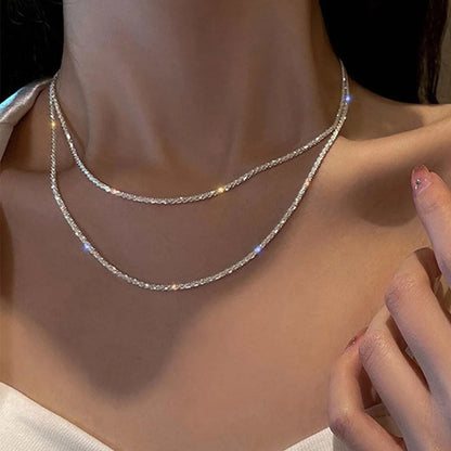 Sparkling Choker Clavicle Chain Necklace | Wovetsa