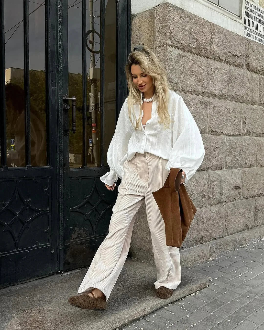 Oversized Cotton Puff Sleeve Shirt | Wovetsa