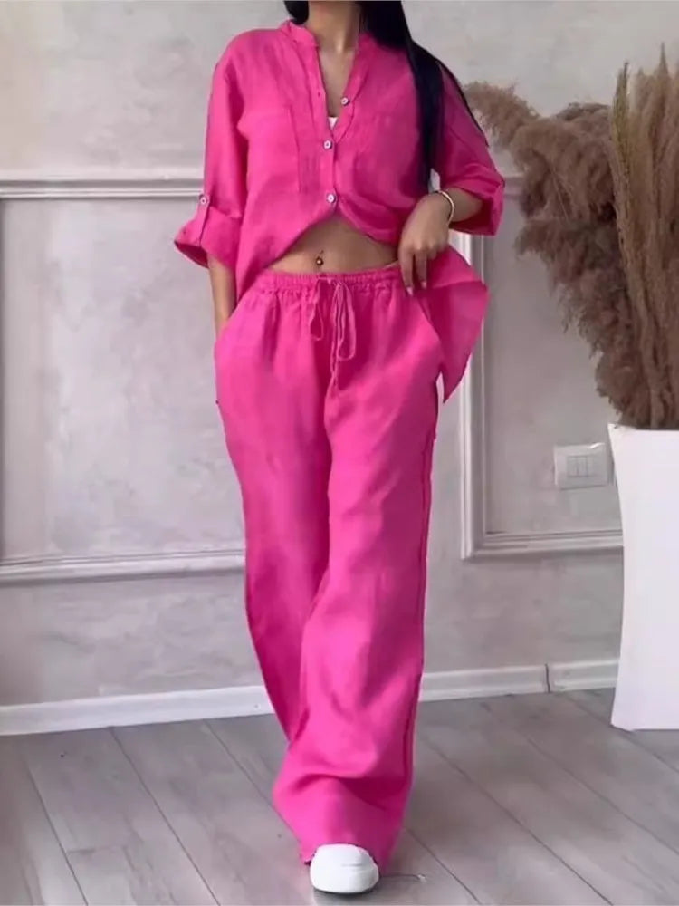 Women's Cotton Linen 2-Piece Set | Wovetsa