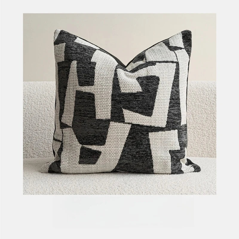 Black & White Jacquard Cushion Cover | Wovetsa