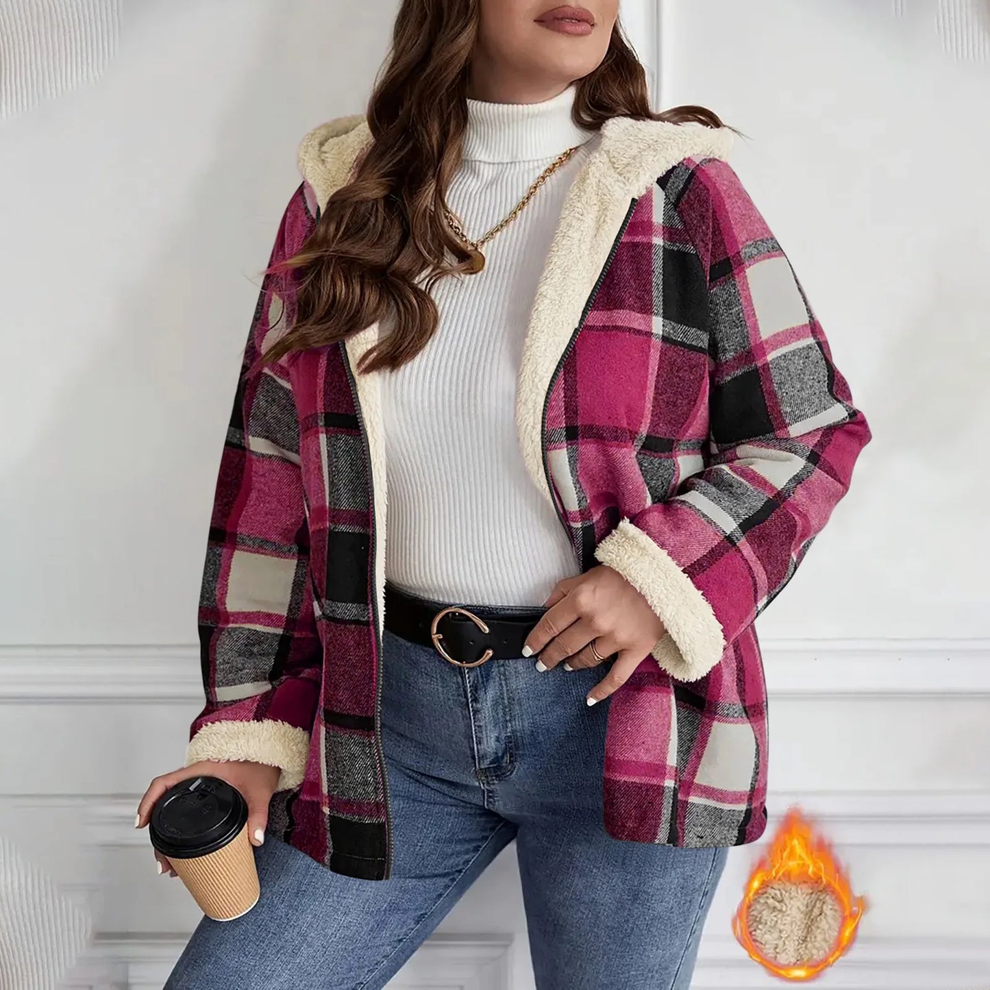 Plaid Hooded Zip Jacket | Wovetsa