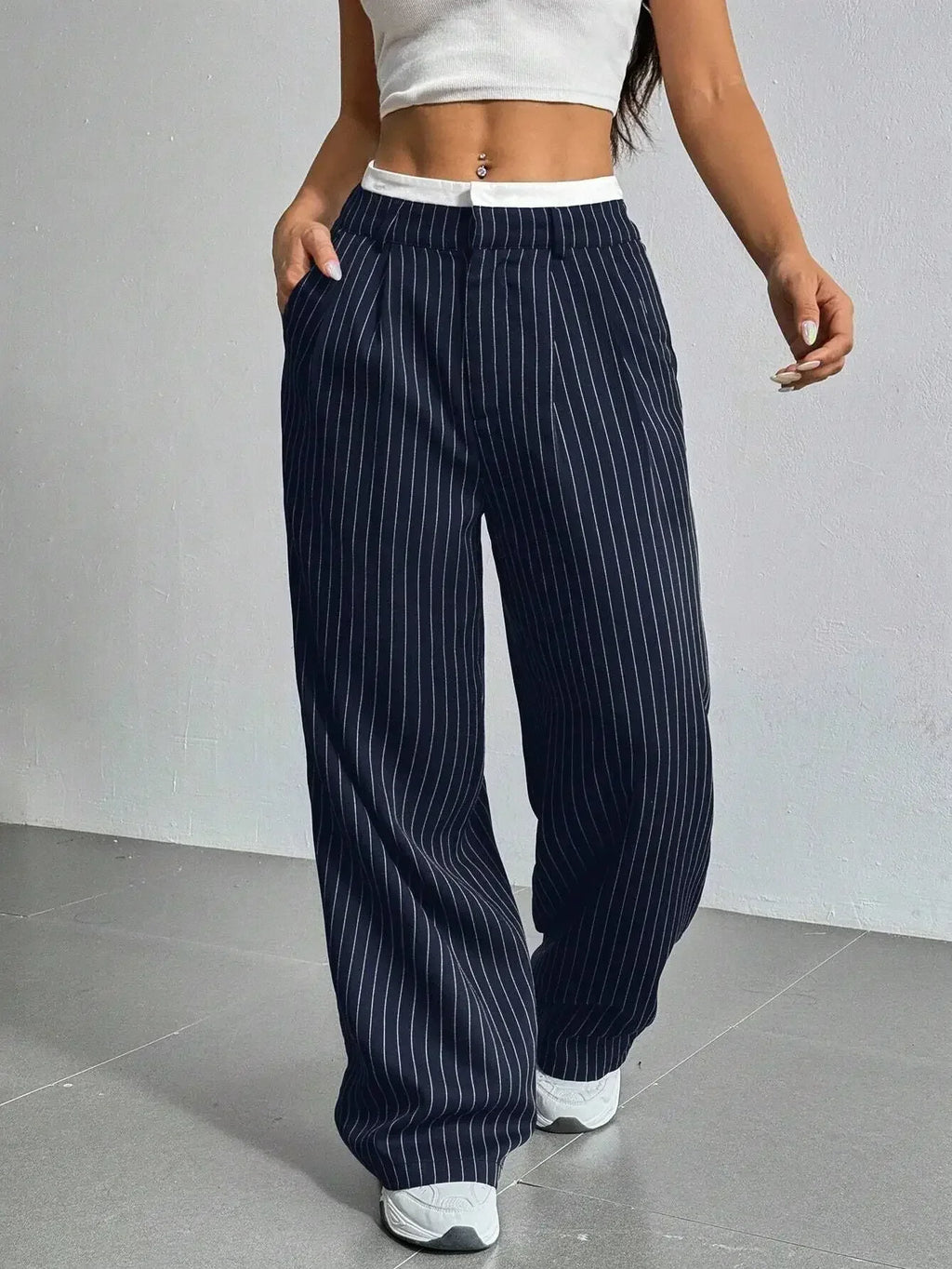 Striped Wide Leg Pants | Wovetsa
