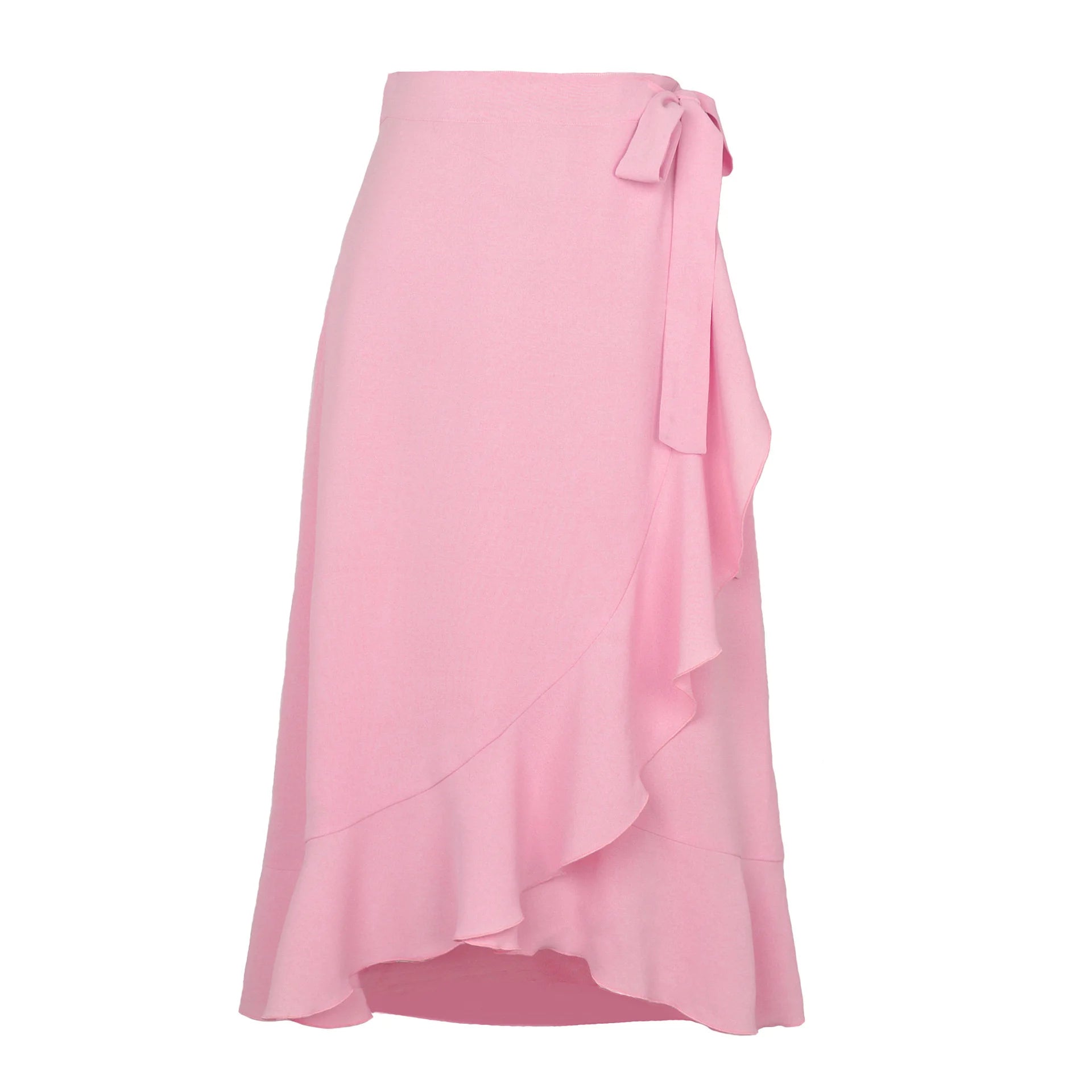 Lace-Up Ruffle Chiffon Bodycon Midi Skirt | Wovetsa