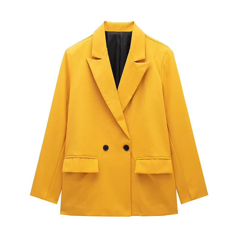 Double Breasted Blazer with Pockets | Wovetsa
