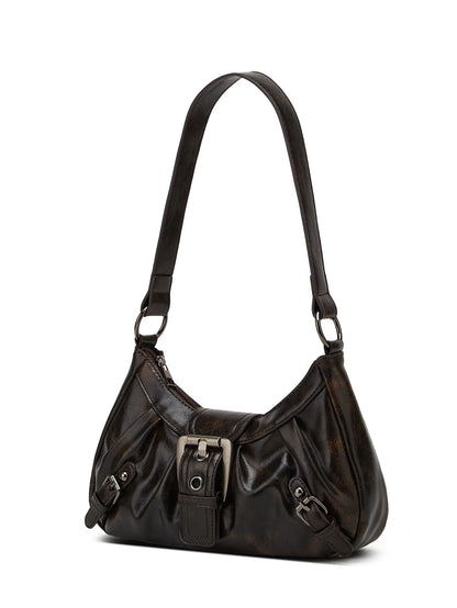 Y2K Pleated Rivet Shoulder Bag | Wovetsa