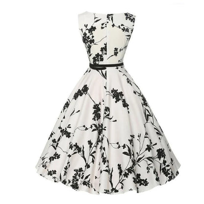 Floral Retro Swing Midi Dress | Wovetsa