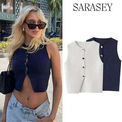 Asymmetrical Knit Sweater Vest | Wovetsa
