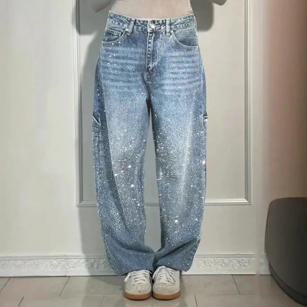 High-Waisted Wide Leg Denim Pants | Wovetsa