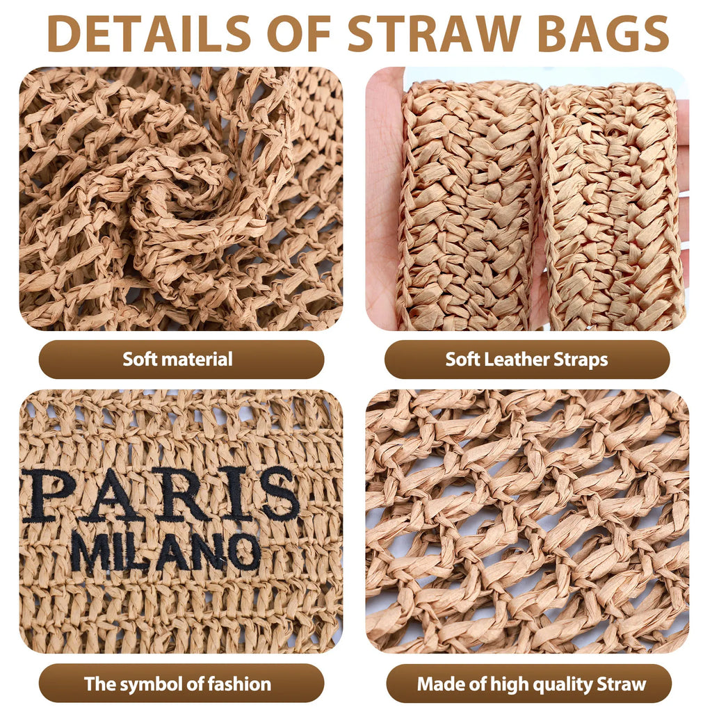 Handwoven Straw Beach Tote | Wovetsa