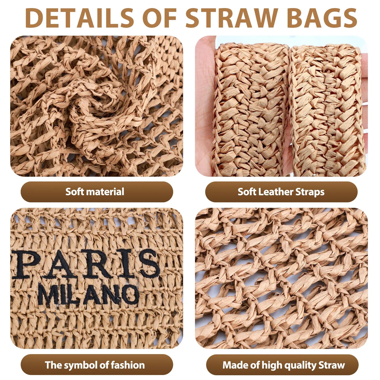 Handwoven Straw Beach Tote | Wovetsa