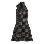 Polka Dot Halter Mini Dress | Wovetsa