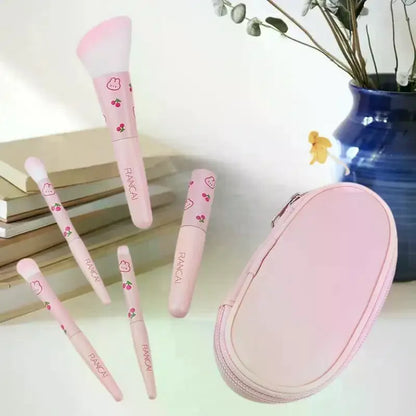 5-Piece Mini Makeup Brush Set with Case | Wovetsa