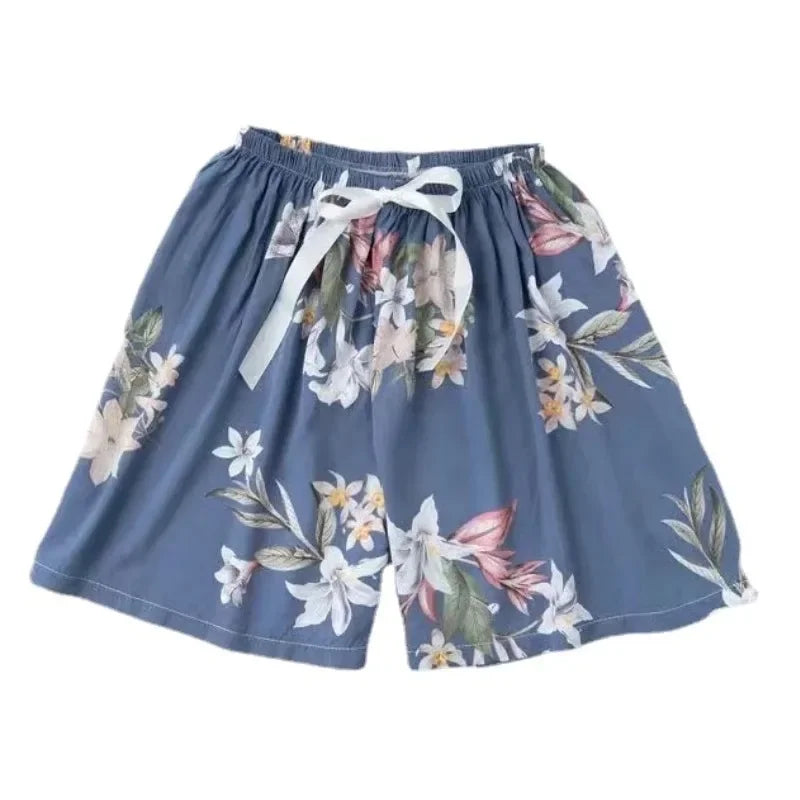 Floral High Waist Drawstring Shorts | Wovetsa