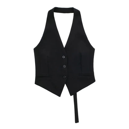 Off-Shoulder Cropped Vest | Wovetsa