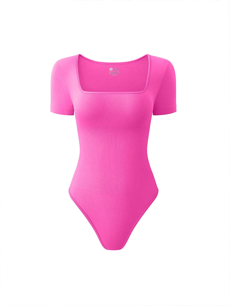 Square Neck Seamless Bodysuit | Wovetsa