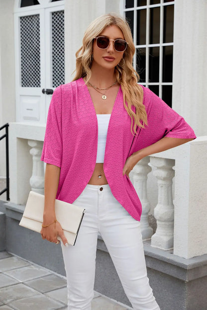 Cropped Open-Front Cardigan | Wovetsa