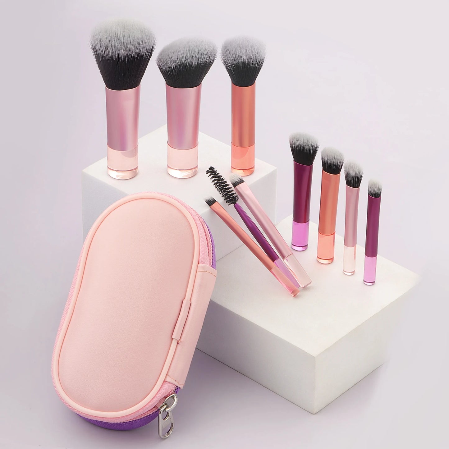 10-Piece Mini Makeup Brush Set with Bag | Wovetsa