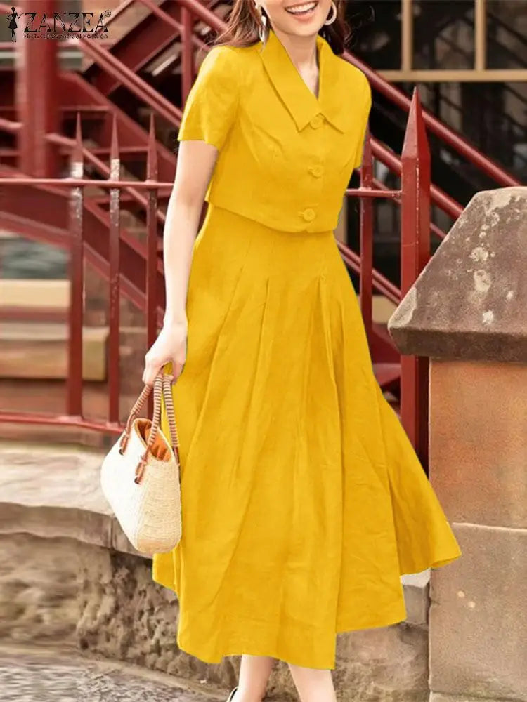 Short Sleeve Shirt & Tank Dress Set | Wovetsa