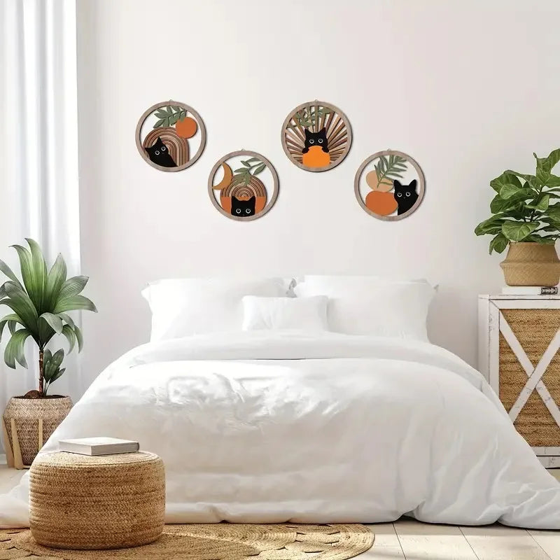 Bohemian Wood Wall Sculpture Set | Wovetsa