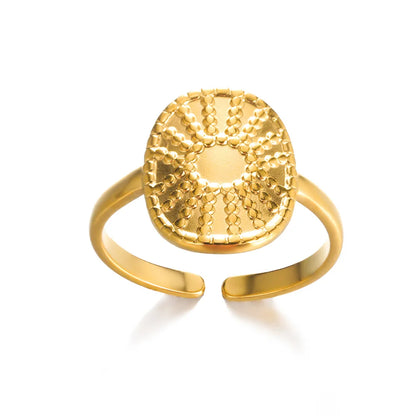 Gold-Tone Stainless Steel Cocktail Ring | Wovetsa