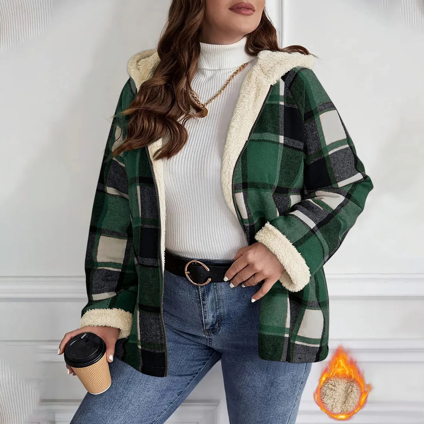 Plaid Hooded Zip Jacket | Wovetsa