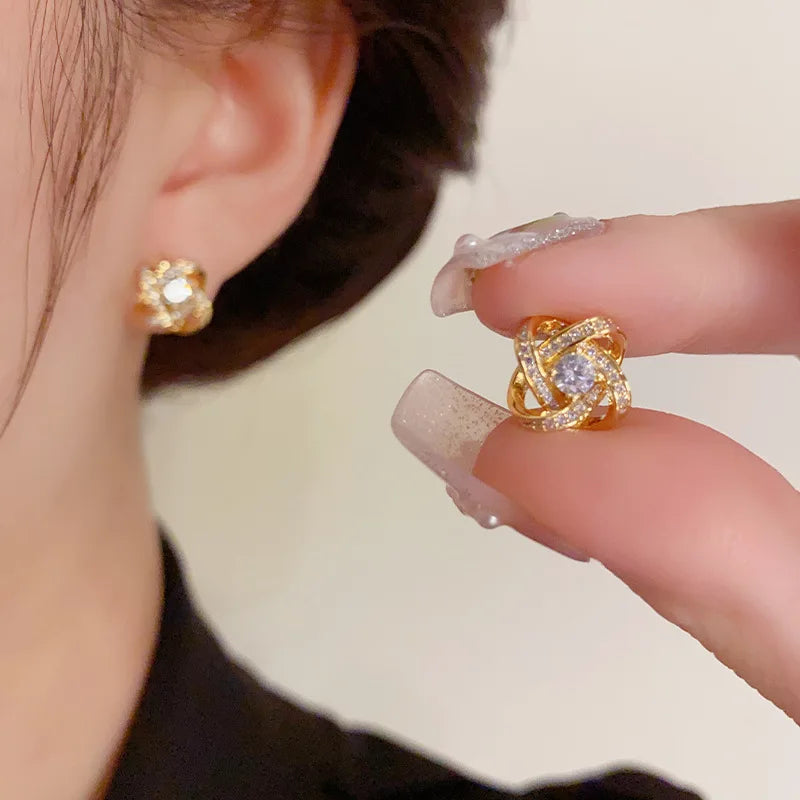 Zircon Stud Earrings | Wovetsa