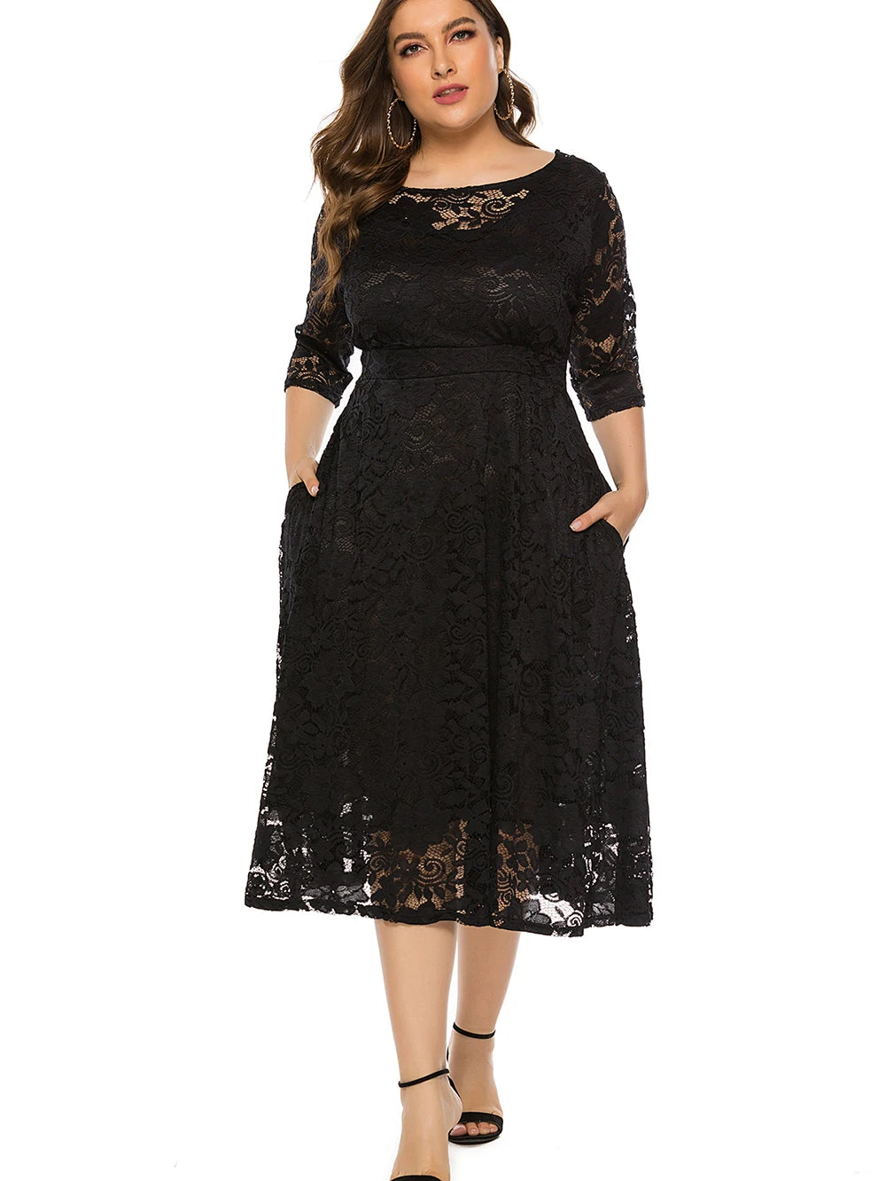 2021 New Women Plus size Dress Black White Long Sleeve Larges Big Plussize Autumn Clothes clothing Casual Wear For Female Suits