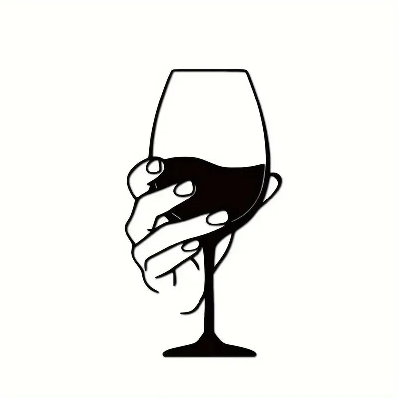 Wine Glass Metal Wall Art | Wovetsa