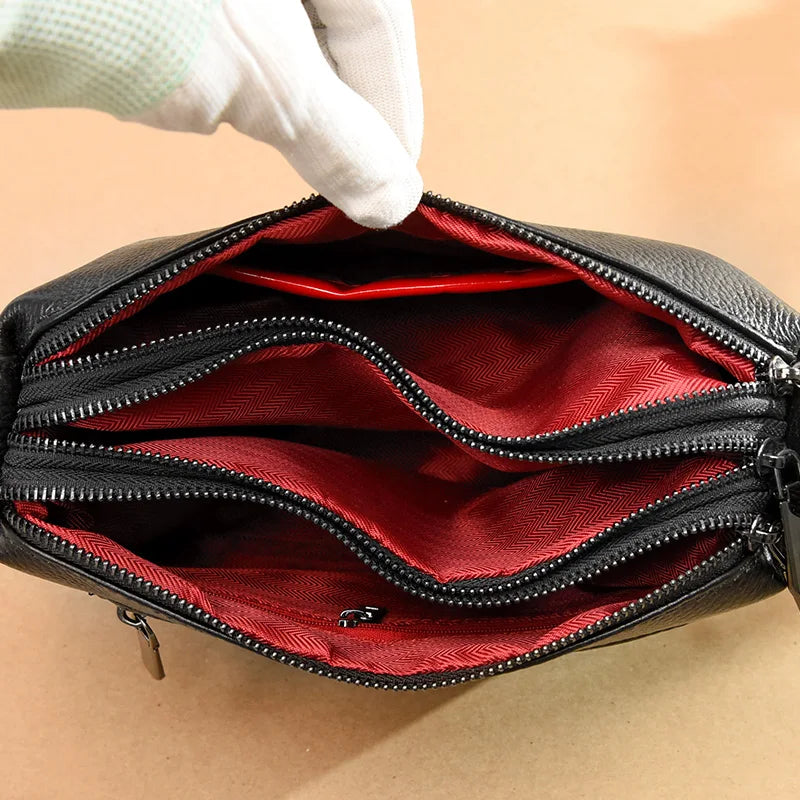Genuine Cowhide Leather Shoulder Bag | Wovetsa