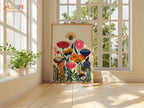 Colorful Botanical Floral Canvas Print | Wovetsa