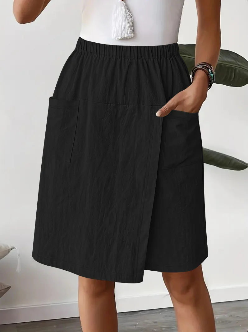 Wide-Leg Slit Culottes | Wovetsa