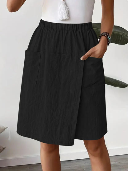 Wide-Leg Slit Culottes | Wovetsa