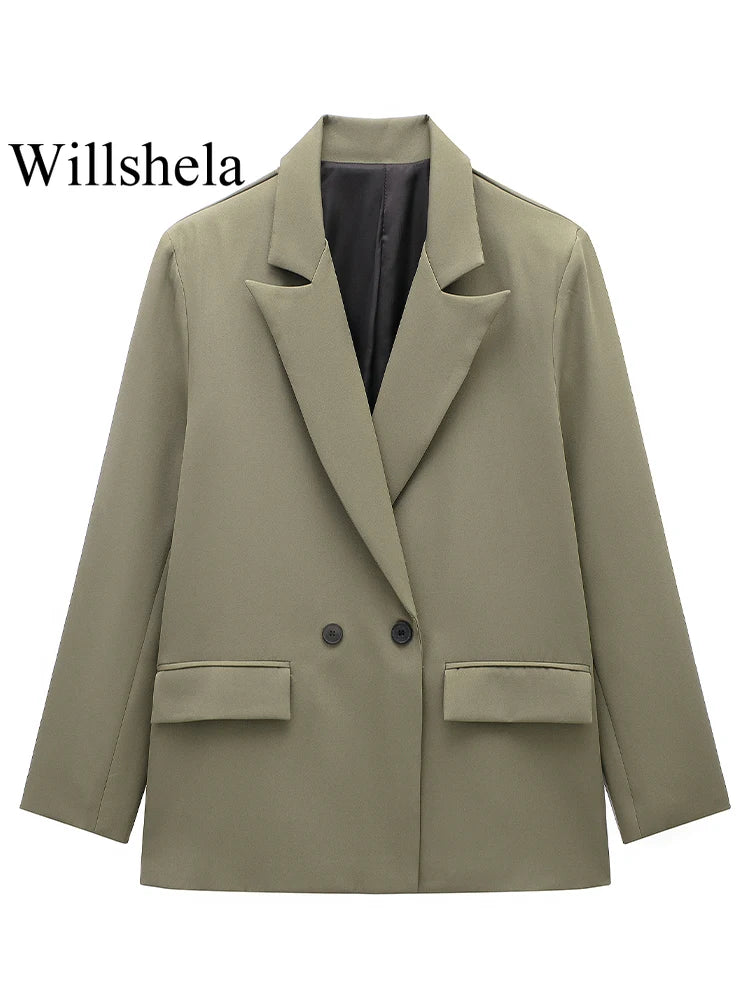 Double Breasted Blazer with Pockets | Wovetsa