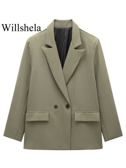 Double Breasted Blazer with Pockets | Wovetsa