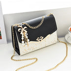 Chain Pendant PU Satchel Crossbody Bag | Wovetsa