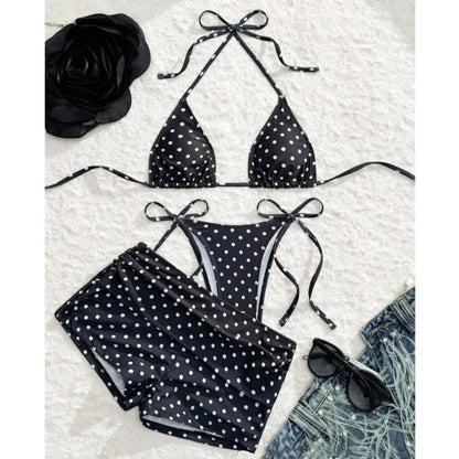 Polka Dot 3-Piece Bikini Set | Wovetsa