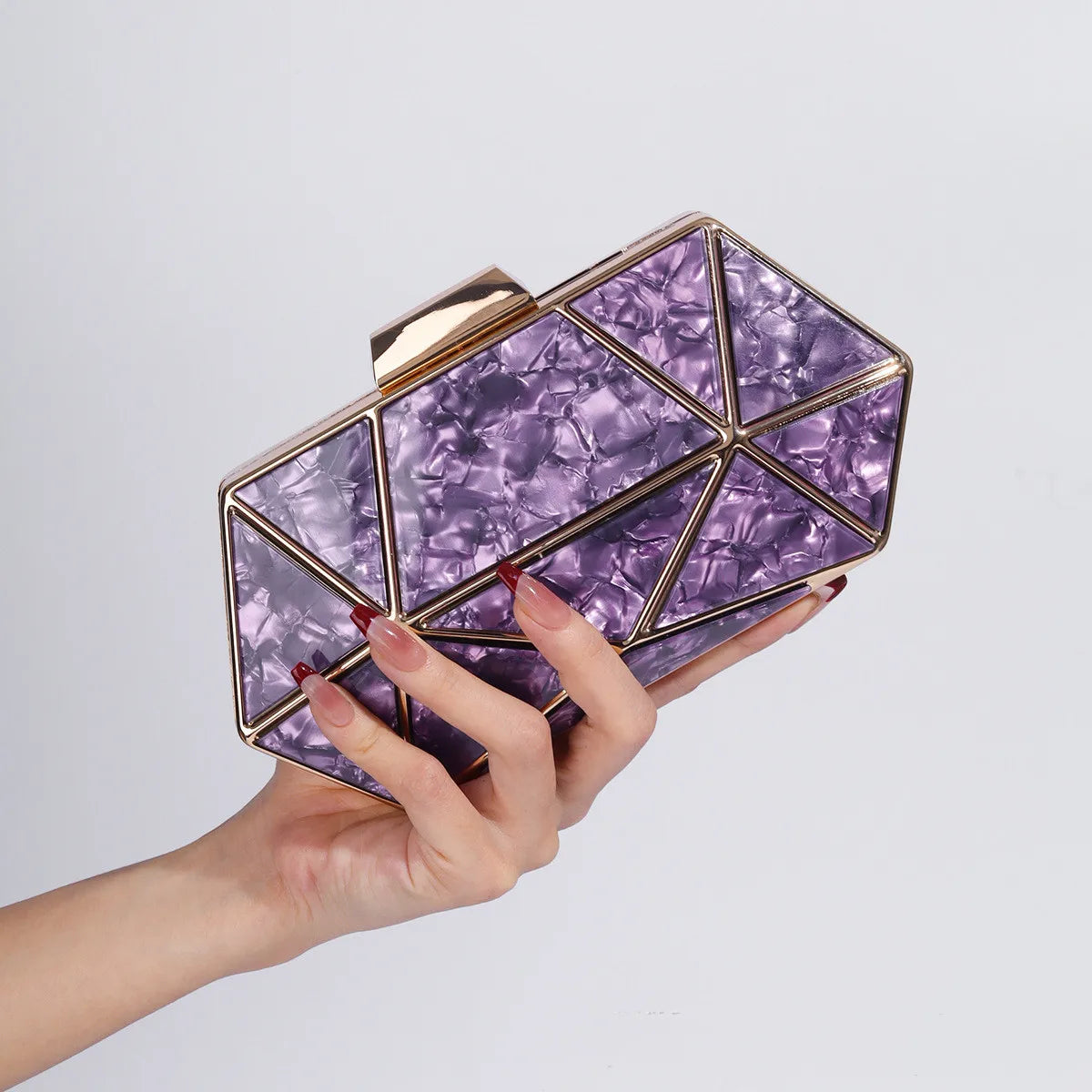Acrylic Chain Evening Clutch Bag | Wovetsa