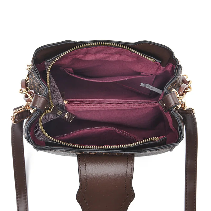 Check Print Bucket Crossbody Bag | Wovetsa