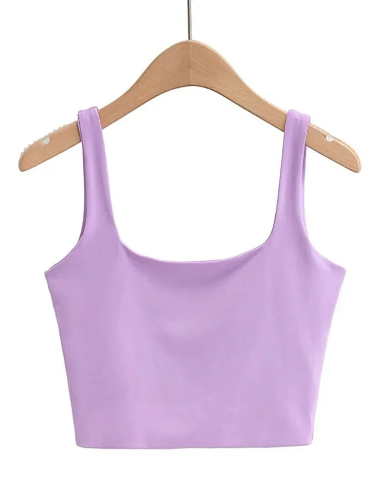 Square Neck Sleeveless Tank Top | Wovetsa