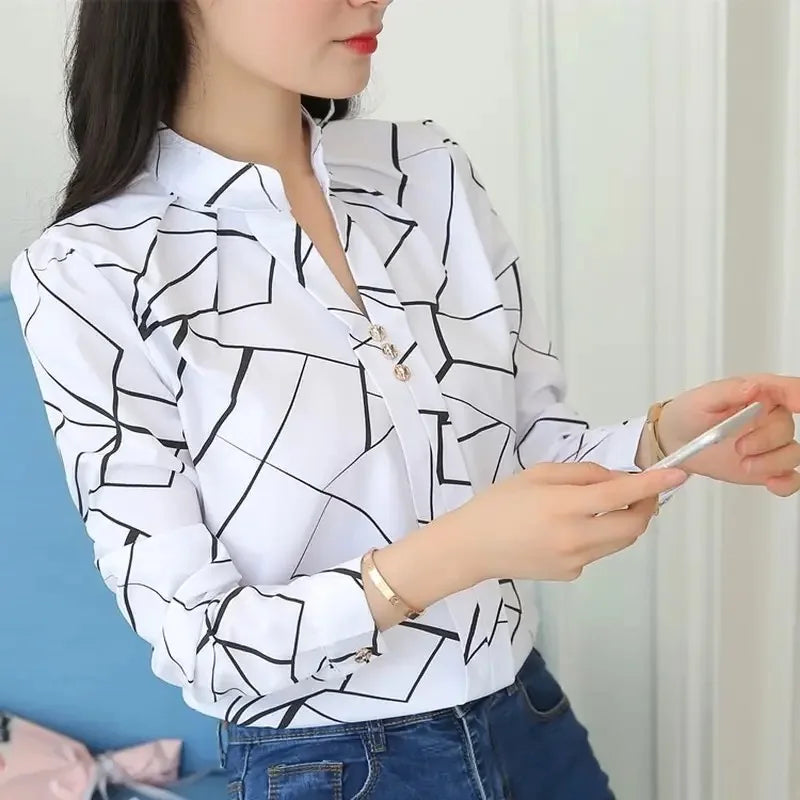 Stripe Print Blouse | Wovetsa