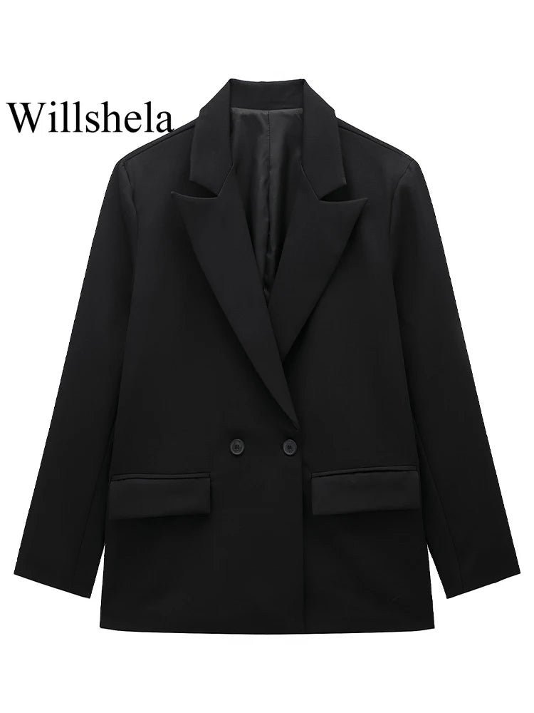 Double Breasted Blazer with Pockets | Wovetsa
