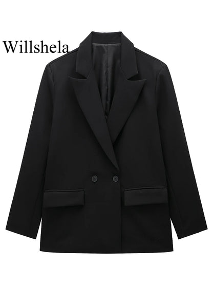 Double Breasted Blazer with Pockets | Wovetsa